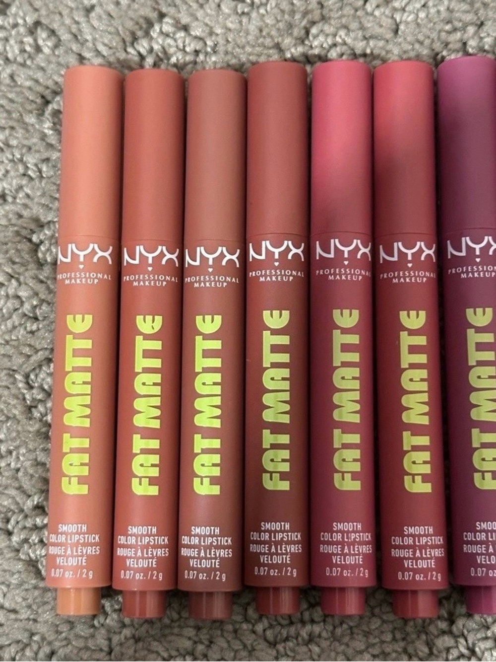BRAND NEW NYX Fat Matte Lipstick Lot of 12 Full Size Smooth Lipsticks - Picture 3 of 7